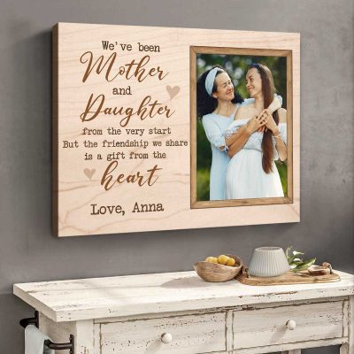 Mother and Daughter Personalized Photo Canvas Print - Christmas Gifts for Mom From Daughter