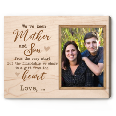 Mother and Son Personalized Photo Canvas Print - Christmas Gifts for Mom From Son