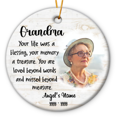 your life was a blessing personalized in loving memory of grandma ornament loss of grandma gifts