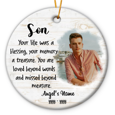 your life was a blessing - personalized remembrance ornament loss of son - in memory of son sympathy gift