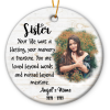 your life was a blessing - personalized sister memorial photo ornament- memorial gift loss of sister