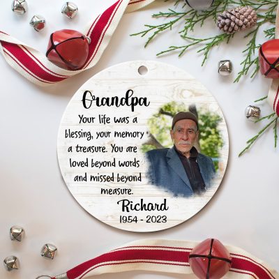 your life was a blessing personalized in loving memory of grandpa ornament loss of grandpa gifts