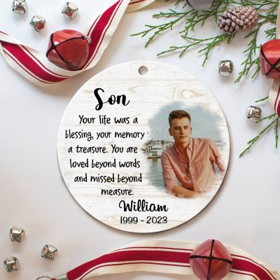 your life was a blessing - personalized remembrance ornament loss of son - in memory of son sympathy gift