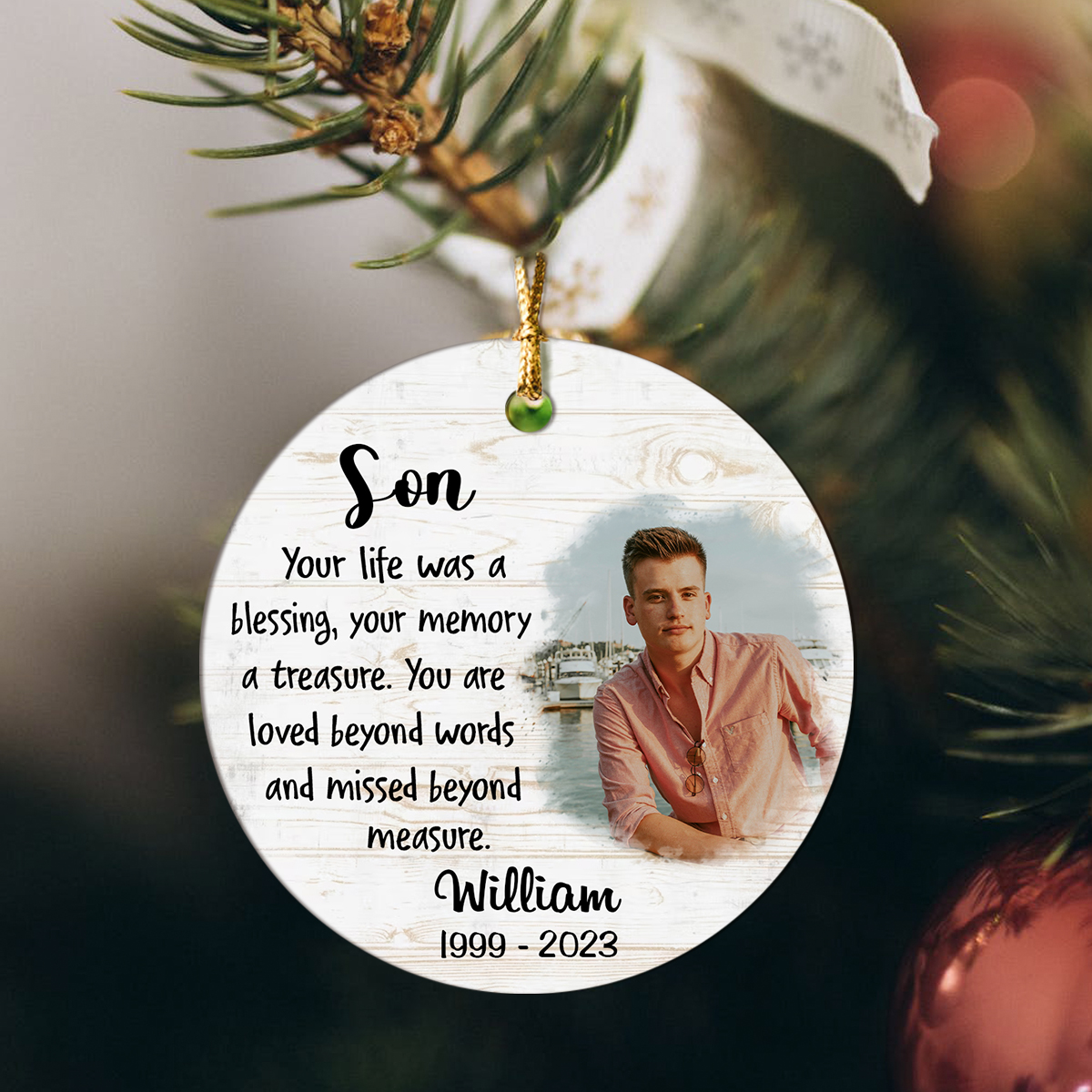 Son Your Life Was A Blessing - Personalized Remembrance Ornament Loss Of Son - In Memory Of Son Sympathy Gift 1 your life was a blessing - personalized remembrance ornament loss of son - in memory of son sympathy gift
