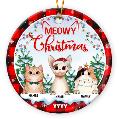 Meowy Christmas - Cat Personalized Ornament - Christmas Gift For Cat Owners, Cat Mom