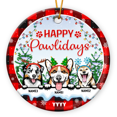 Happy Pawliday - Dog Personalized Ornament - Christmas Gift For Owners, Pet Lovers