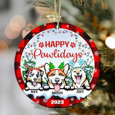 Happy Pawliday - Dog Personalized Ornament - Christmas Gift For Owners, Pet Lovers