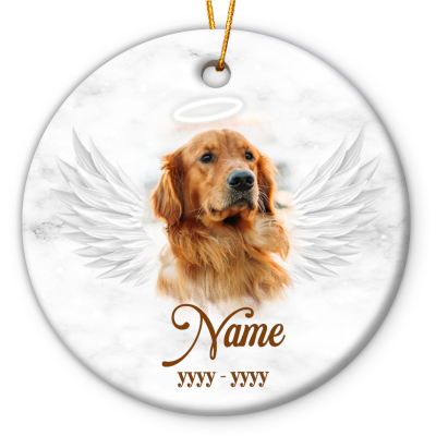 angel dog with wings personalized pet ceramic ornament using photo christmas decoration keepsake memory dog gifts