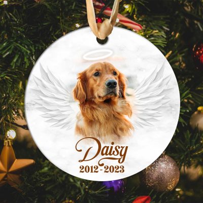angel dog with wings personalized pet ceramic ornament using photo christmas decoration keepsake memory dog gifts