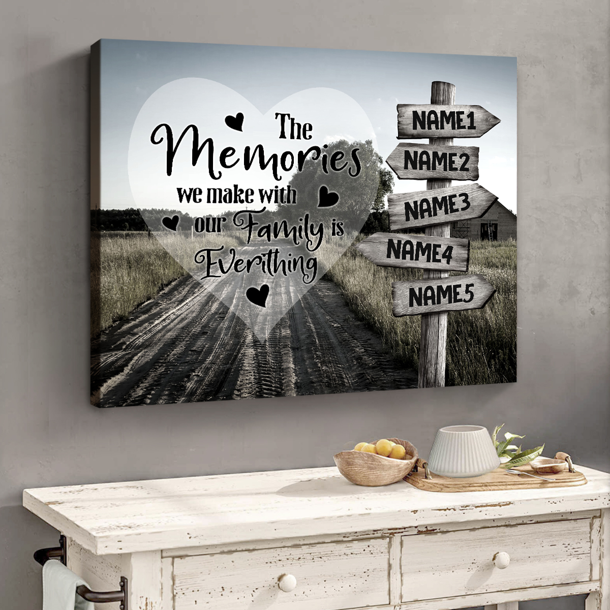Personalized Street Sign Family Canvas - Family With Multi Name Wall Art - Family Gifts With Custom Names