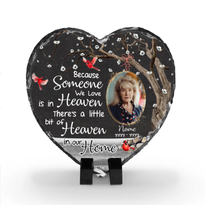 Heaven In Our Home - Personalized Memorial Garden Stone - Heart Shape Stone - Sympathy Gifts