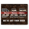Thin Red Line - Personalized Firefighter Dad Sign - Fireman Gifts With Kids Names