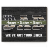 Army Green Line - Personalized Army Dad Sign - Military Dad Gifts With Kids Names
