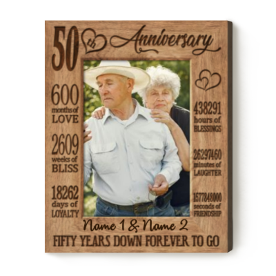 Fifty Years Down Forever To Go - 50th Anniversary Custom Photo Canvas - 50 Years Anniversary Gifts For Parents