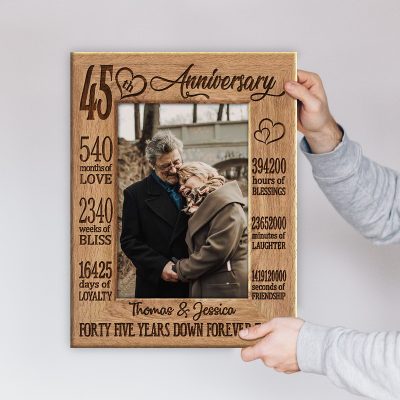 Forty Five Years Down Forever To Go - 45th Anniversary Custom Photo Canvas - 45 Years Anniversary Gifts For Parents