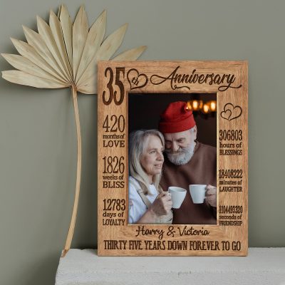 Thirty Five Years Down Forever To Go - 35th Anniversary Custom Photo Canvas - 35 Year Wedding Anniversary Gift
