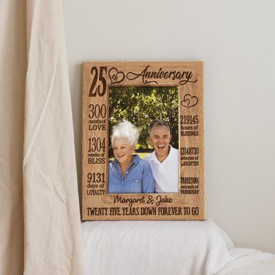 Twenty Five Years Down Forever To Go - 25th Anniversary Custom Photo Canvas - 25 Year Wedding Anniversary Gift