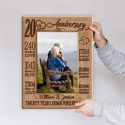 Twenty Years Down Forever To Go - 20th Anniversary Custom Photo Canvas - 20 Year Wedding Anniversary Gift