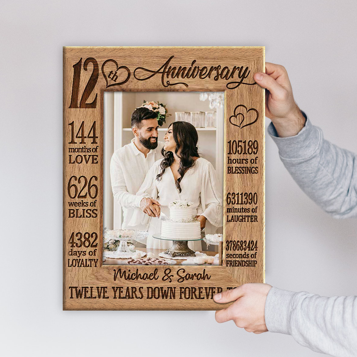 Twelve Years Down Forever To Go - 12th Anniversary Custom Photo Canvas - 12 Year Wedding Anniversary Gift 1 Twelve Years Down Forever To Go - 12th Anniversary Custom Photo Canvas - 12 Year Wedding Anniversary Gift