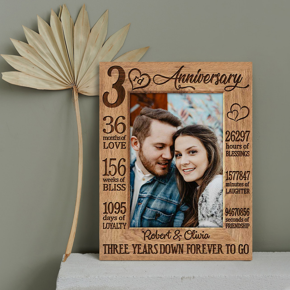 Three Years Down Forever To Go - 3 Years Anniversary Custom Photo Canvas - 3rd Wedding Anniversary Gift 1 Three Years Down Forever To Go - 3 Years Anniversary Custom Photo Canvas - 3rd Wedding Anniversary Gift
