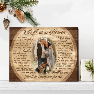As I Sit In Heaven - Custom Memorial Canvas With Picture - Gifts For Loss Of Loved One - Remembrance Gifts For Loss