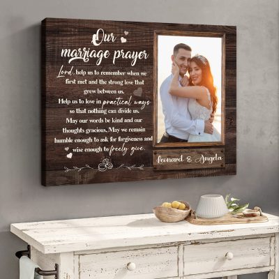 Our Marriage Prayer - Personalized Newly Married Photo Canvas - Wedding Gifts For Newly Wedded Couple