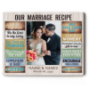 Our Marriage Recipe - Custom Photo Canvas For Wedding Gift - Gifts For Just Married Couple