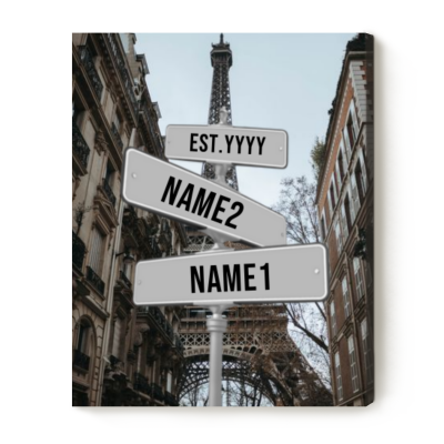 paris city eiffel tower street sign wall art custom couple name intersection sign valentines gifts for him 2024 wedding gifts