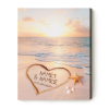 Custom Heart In Sand Print With Couples Names - Beach Theme Wedding Gifts - Coastal Decor - Valentine Canvas Art