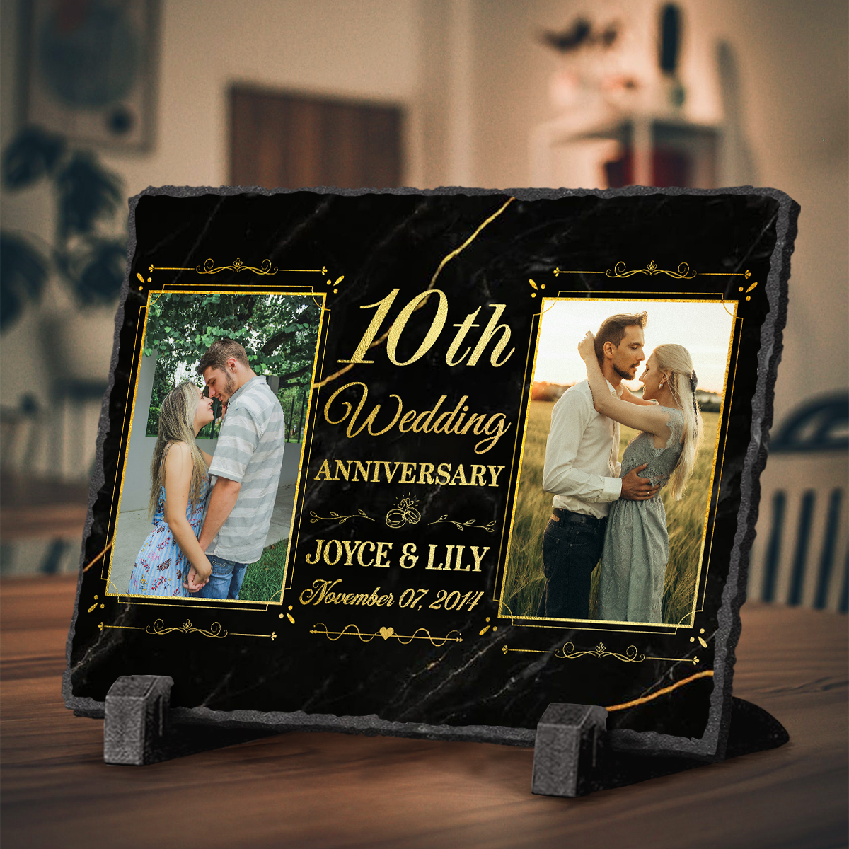 10th Wedding Anniversary Personalized Couple Photo Slate - Custom Ten Year Anniversary Stone - 10 Year Anniversary Gifts 1 10th Wedding Anniversary Personalized Couple Photo Slate - Custom Ten Year Anniversary Stone - 10 Year Anniversary Gifts
