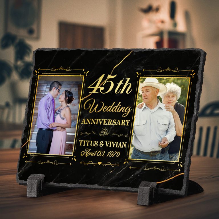 45th Wedding Anniversary Personalized Couple Photo Slate Custom 45