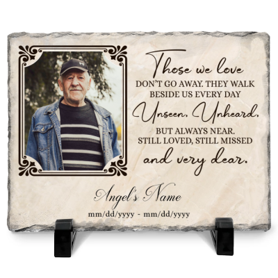 Memorial Stone With Picture - Personalized Memorial Gift - Remembrance Gifts - Loss Of Dad Gift - Gifts For Loss Of Mom