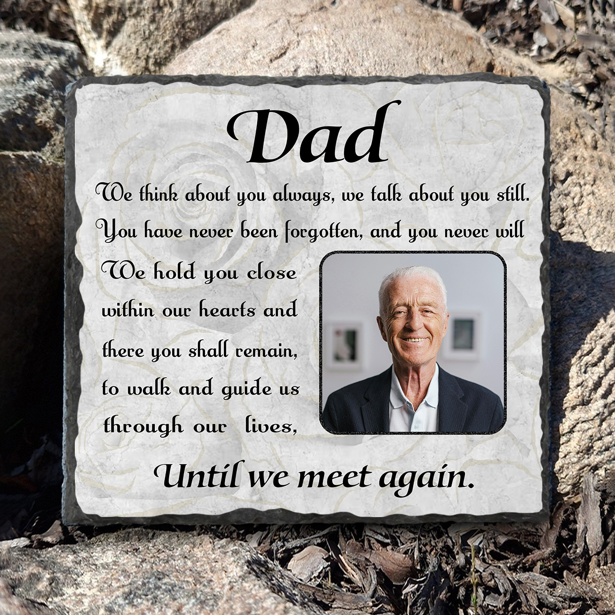 Dad Custom Photo Stone - Memorial Garden Stones For Dad - In Loving Memory Dad Gifts 1 Dad Custom Photo Stone - Memorial Garden Stones For Dad - In Loving Memory Dad Gifts