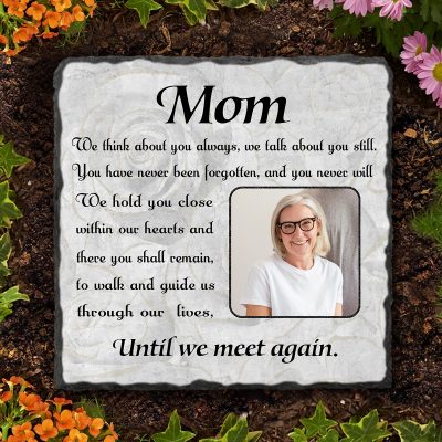Mom Custom Photo Stone - Personalized Keepsake Garden Stone For Mom - Sympathy Gifts For Loss Of Mom