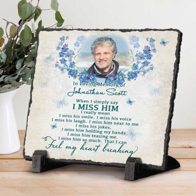 Custom Memorial Stone For Dad - In Loving Memory Dad Gifts - Dad Memorial Gift