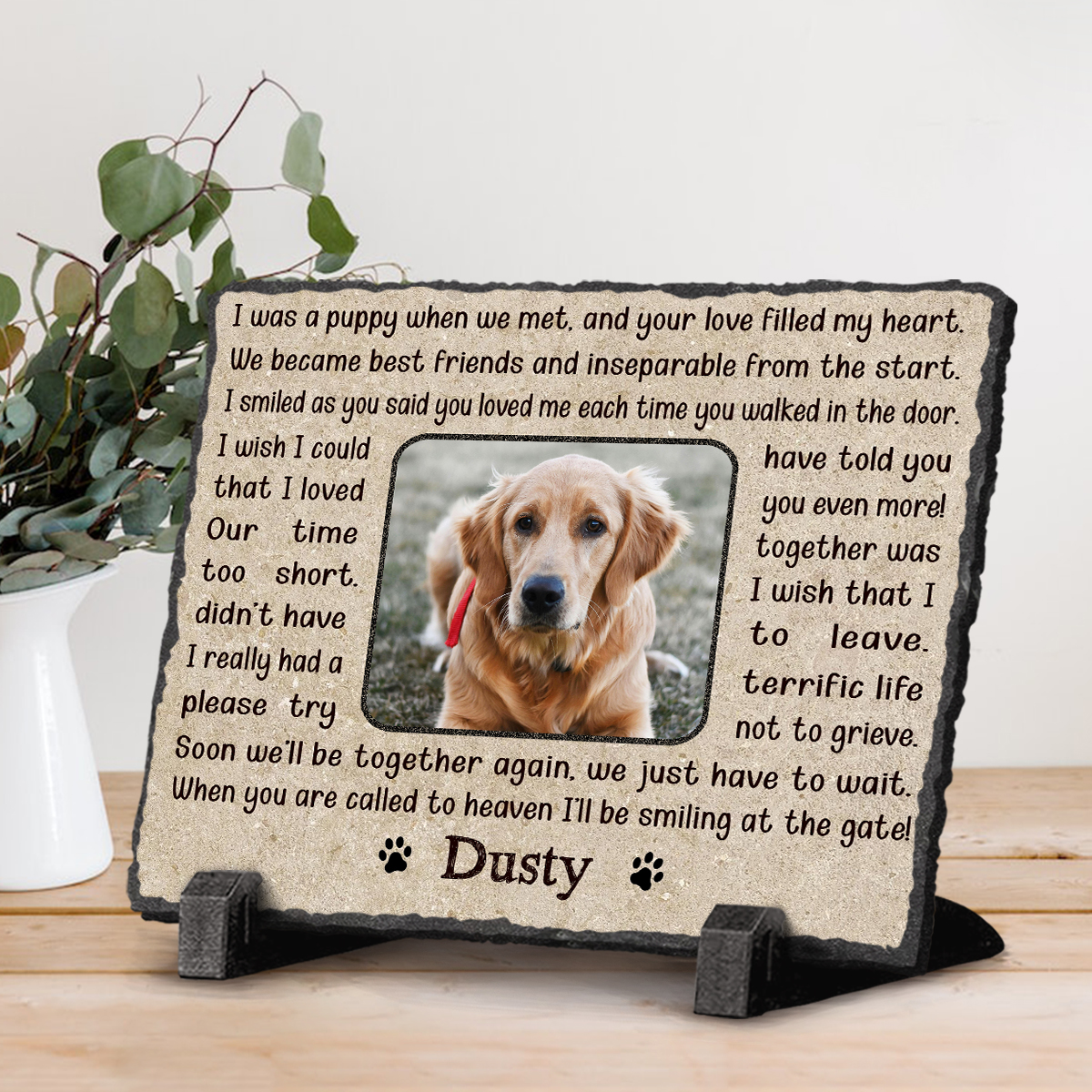 Custom Pet Burial Marker - Personalized Pet Memorial Garden Stone - I Was A Puppy When We Met 1 Custom Pet Burial Marker - Personalized Pet Memorial Garden Stone - I Was A Puppy When We Met