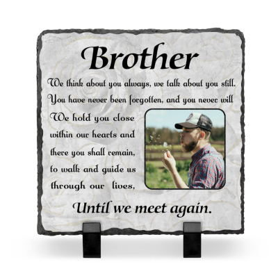 Custom Brother Photo Memorial Stone, Brother Memorial Garden Stones Personalized, Brother Passed Away Gift