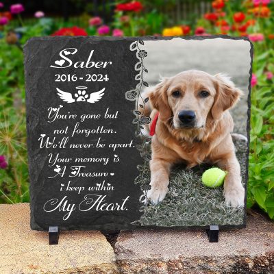 Personalized Pet Memorial Stone - Custom Headstones For Dog - Pet Remembrance Gifts - In Memory Of Dog Gifts