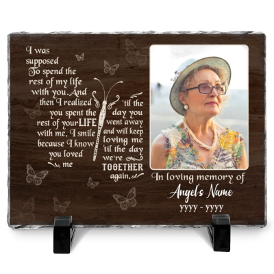 Butterfly Custom Memorial Stepping Stone - Memorial Garden Stones Personalized With Photo - I Was Supposed To Spend The Rest Of My Life