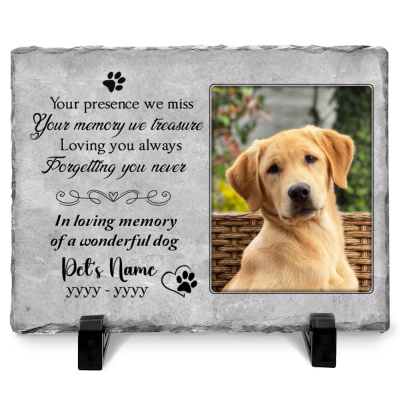 Your Presence We Miss Your Memory We Treasure Custom Headstone For Pet - Personalized Pet Cemetery Marker - Dog Death Sympathy Gifts