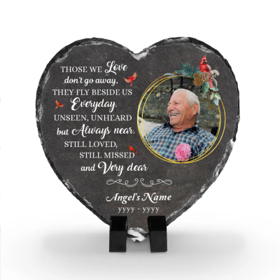 Memorial Garden Stones Personalized - Memorial Stone For Loss Of Father - Those We Love Don't Go Away They Fly Beside Us Everyday