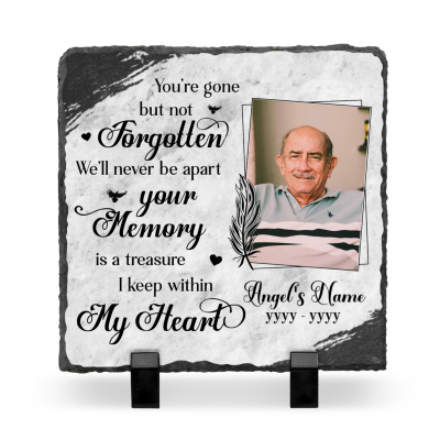 You're Gone But Not Forgotten Custom Memorial Garden Photo Stone - Personalized Bereavement Memorial Stone - Sympathy Gifts