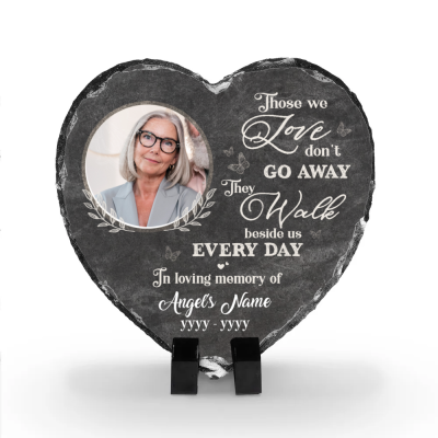 Personalized Sympathy Garden Stone Those We Love Don't Go Away - Customized Memory Plaque With Photo - Remembrance Gift