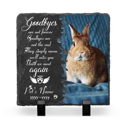 Custom Memorial Markers For Pet Bunny - Personalized Bunny Rabbit Memorial Stone - Loss of Bunny Gifts - Until We Meet Again