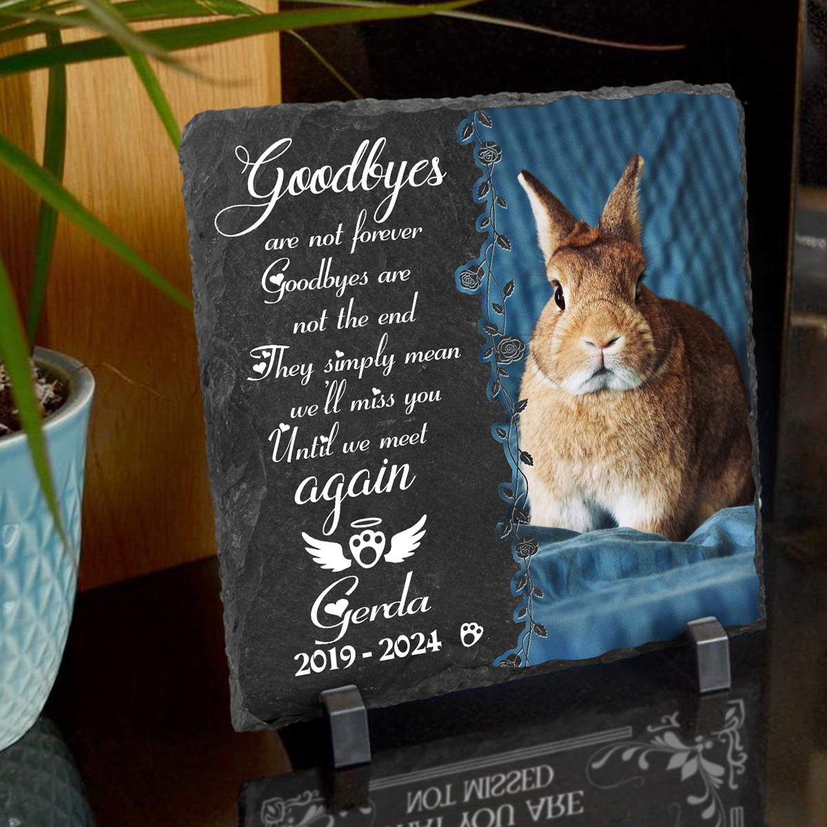 Custom Memorial Markers For Pet Bunny - Personalized Bunny Rabbit Memorial Stone - Loss of Bunny Gifts - Until We Meet Again 1 Custom Memorial Markers For Pet Bunny - Personalized Bunny Rabbit Memorial Stone - Loss of Bunny Gifts - Until We Meet Again
