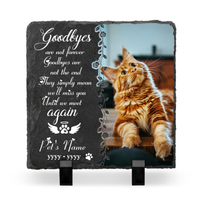 BEST SELLERS 57 Custom Cat Headstone - Personalized Cat Grave Marker - Memorial Stones For Cat - Loss of Cat Gifts - Until We Meet Again