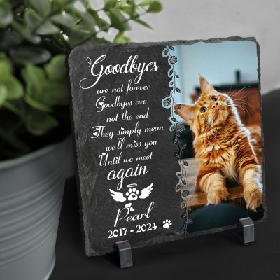BEST SELLERS 58 Custom Cat Headstone - Personalized Cat Grave Marker - Memorial Stones For Cat - Loss of Cat Gifts - Until We Meet Again