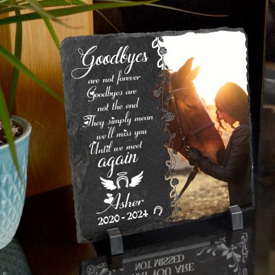Personalized Horse Grave Marker - Memorial Stones For Loss Of Horse - In Memory Of Horse Gift - Until We Meet Again