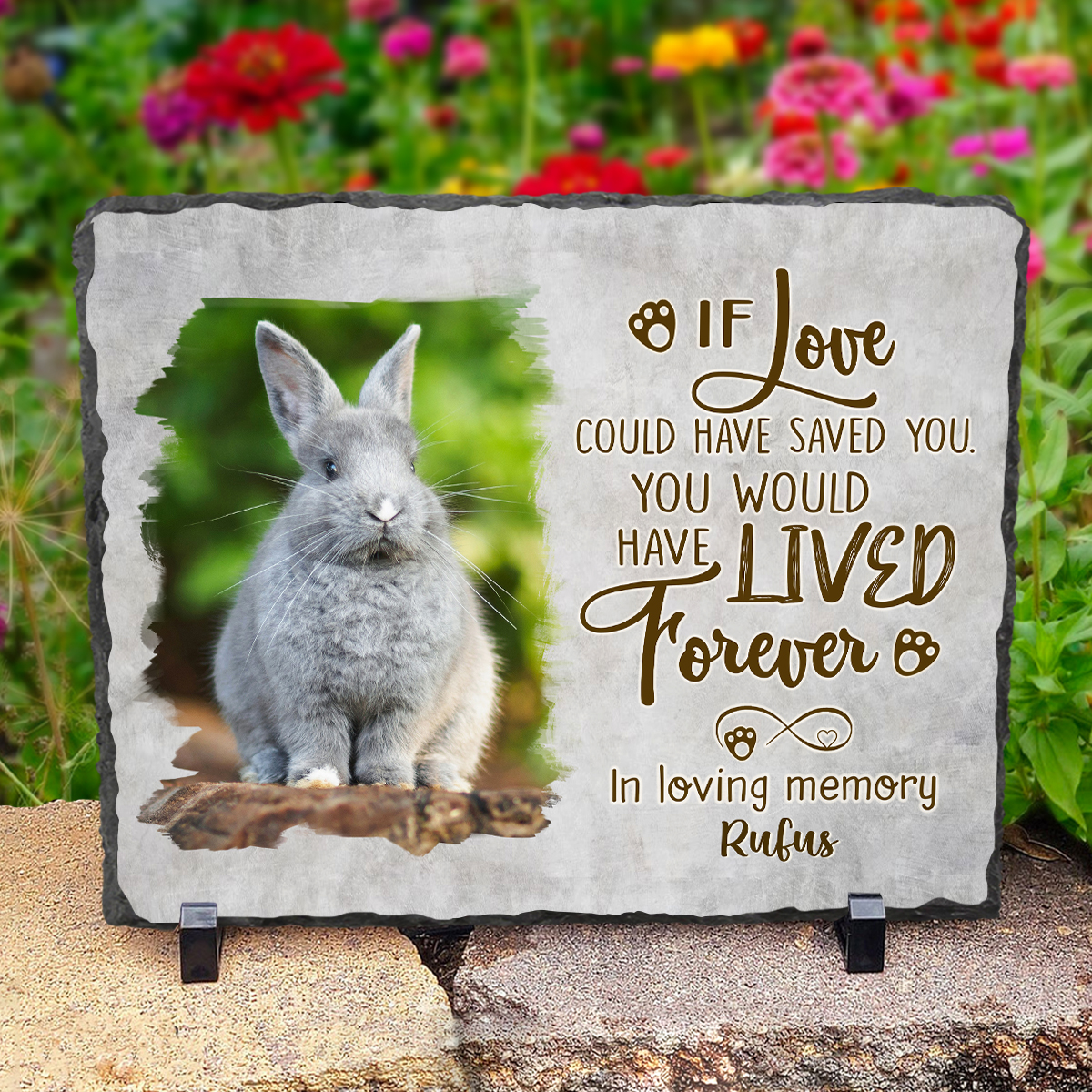 Custom Bunny Memorial Stone - Personalized Bunny Grave Marker - In Memory Of Bunny Gift - If Love Could Have Saved You 1 Custom Bunny Memorial Stone - Personalized Bunny Grave Marker - In Memory Of Bunny Gift - If Love Could Have Saved You