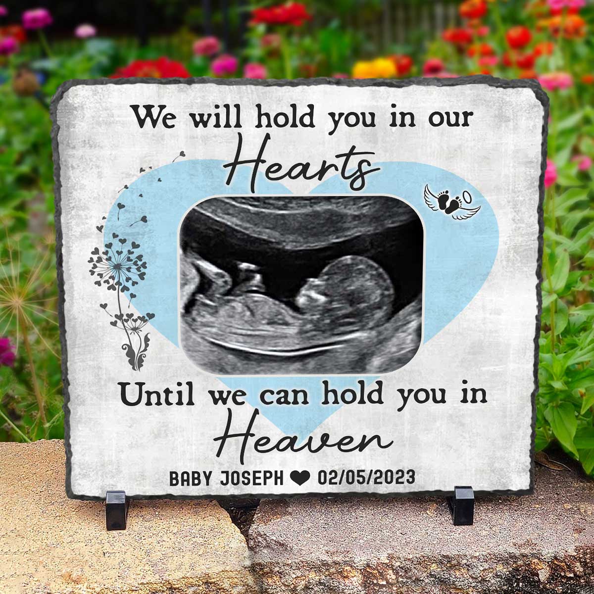Personalized Baby Memorial Stone - Custom Child Loss Sympathy Gift - Infant Loss Gifts - We Will Hold You In Our Hearts